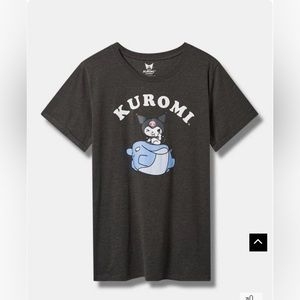 Torrid Kuromi Classic Fit Cotton Roll Sleeve Tee Size 1X